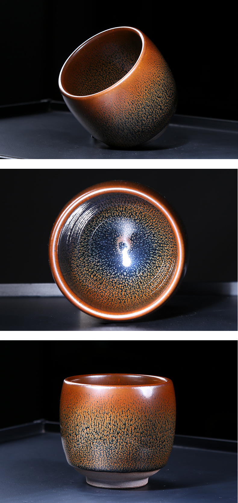 Build partridge spot lamp cup manually temmoku bowl ceramic masters cup large kung fu tea tea sets, small sample tea cup