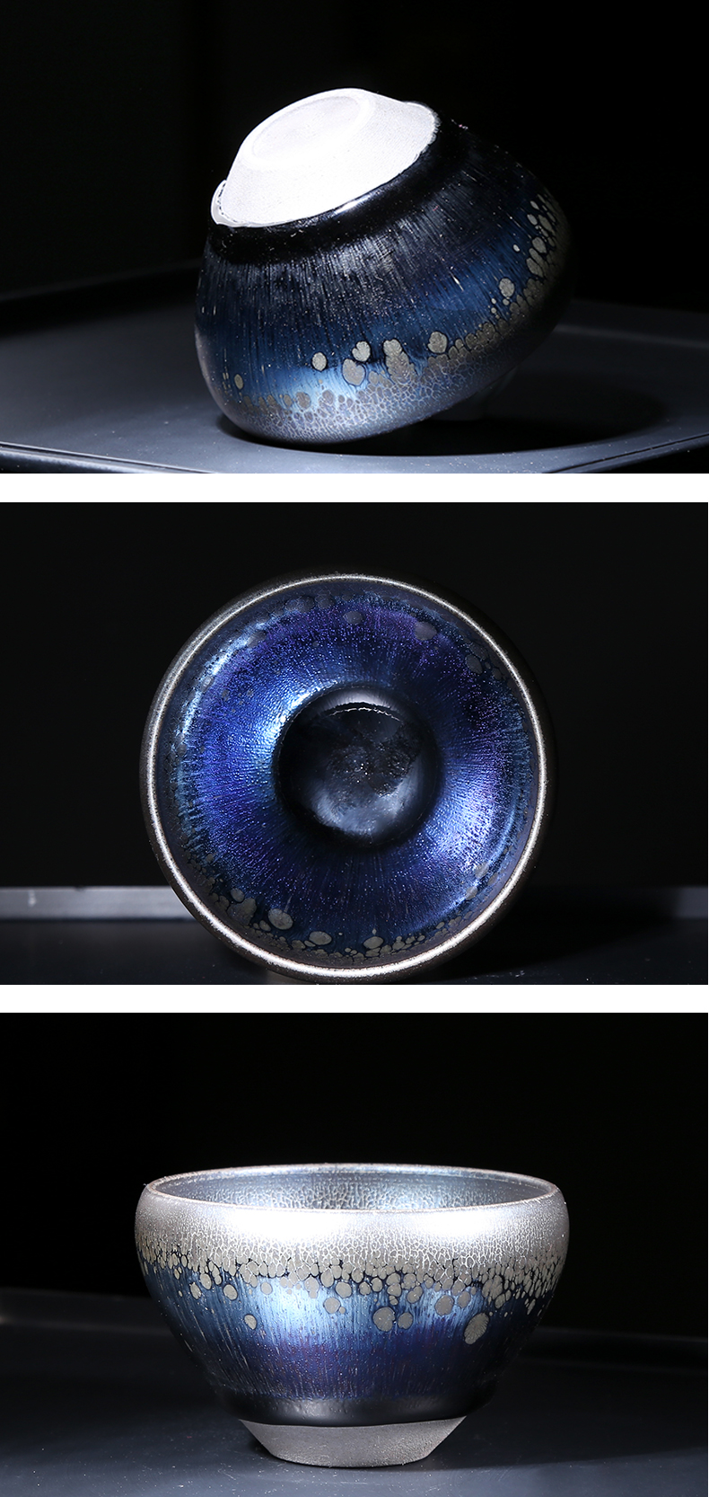 Built one cup of kung fu tea set iron ore tire pure manual master cup temmoku glass ceramic individual cups of tea in the up