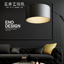 Solid color plain industrial style wallpaper pure black ceiling office retro nostalgic Bar shop clothing store wallpaper