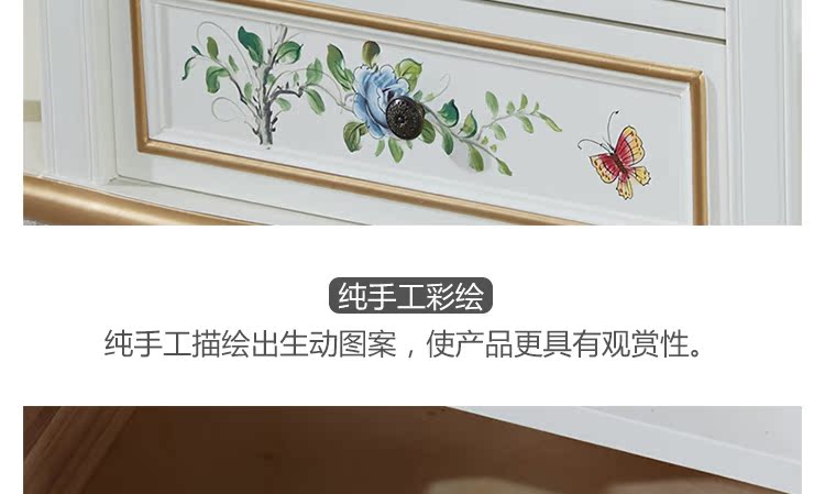 Flanders Mỹ vẽ tay TV tủ bàn cà phê kết hợp hình chữ nhật gỗ rắn hai mặt ngăn kéo bàn cà phê bàn ​​ghế - Bàn trà bàn sofa thông minh