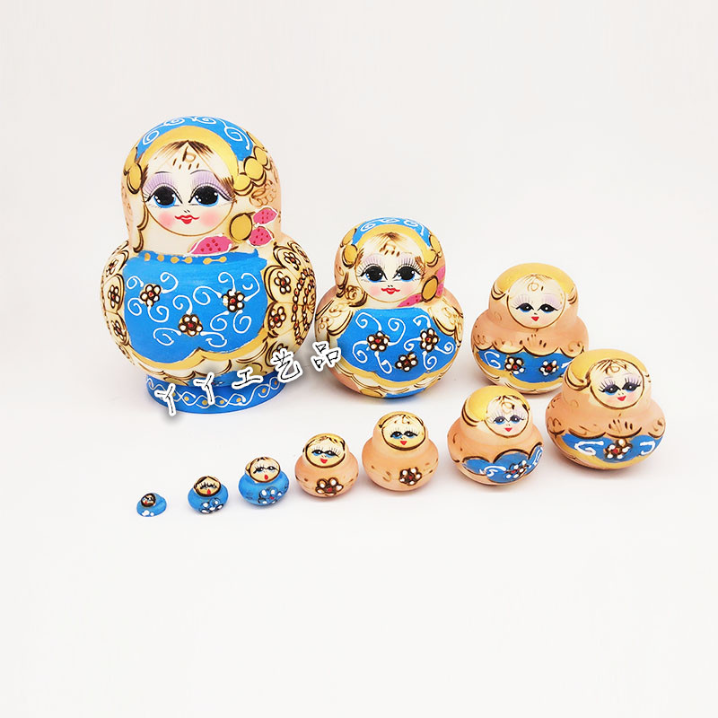 ten Floors Three Flowers Russian Set Dolls Birthday Gifts Wooden Craft Gift Toys Home Swing Accessories