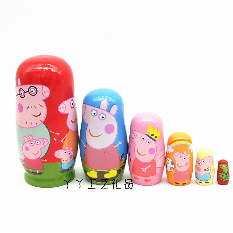 Six Floors Cartoon Russian Kit Wooden Toy Craft Gift Birthday Gift Valentine's Day Home Furniture Swing Accessories