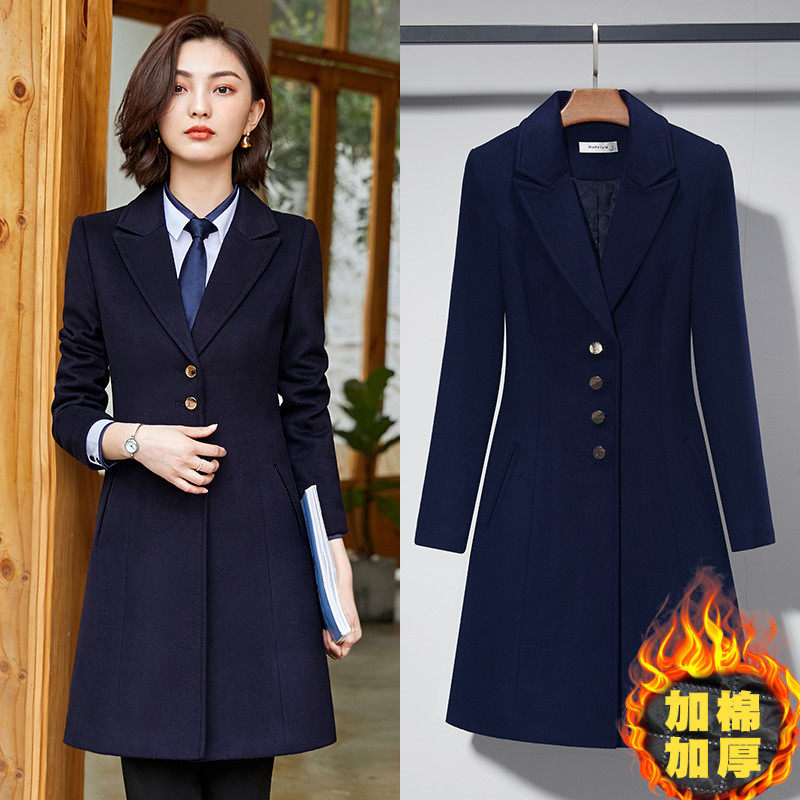 Professional clothing coat woman in the long-term cotton-heating bank sales building workclothes clothes coat