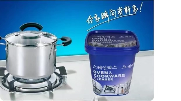 Hàn Quốc gốc thép không gỉ làm sạch dán chính hãng đa chức năng mạnh mẽ khử nhiễm kem bếp gạch trắng thép để vết bẩn - Phòng bếp kệ đựng gia vị