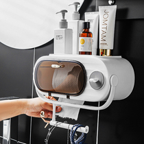 Toilet paper towel box toilet pumping paper toilet paper shelve free of punch and waterproof wall-mounted toilet paper paper paper paper box