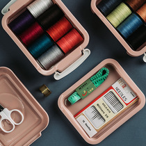 Three-layer sewing box set household hand sewing portable small sewing needle bag female student dormitory plastic thread box