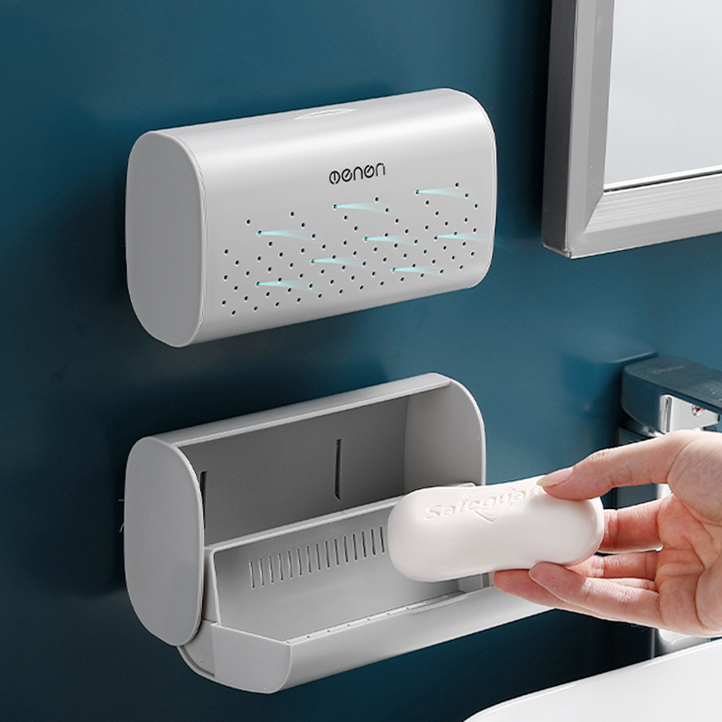Soap case wall-mounted drain free of punch Home with lid Dressing Room Not Seeded Double G Free Soap Box Shelve