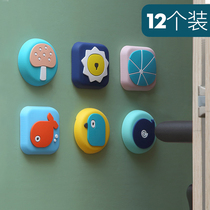 The refrigerator door fang zhuang tie household door handle Chuck crash pad door anti-bump silica gel behind protection crash pad
