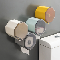 Toilet paper towel box wall-mounted waterproof toilet paper case free of punch and paper toilet paper roll-up shelf
