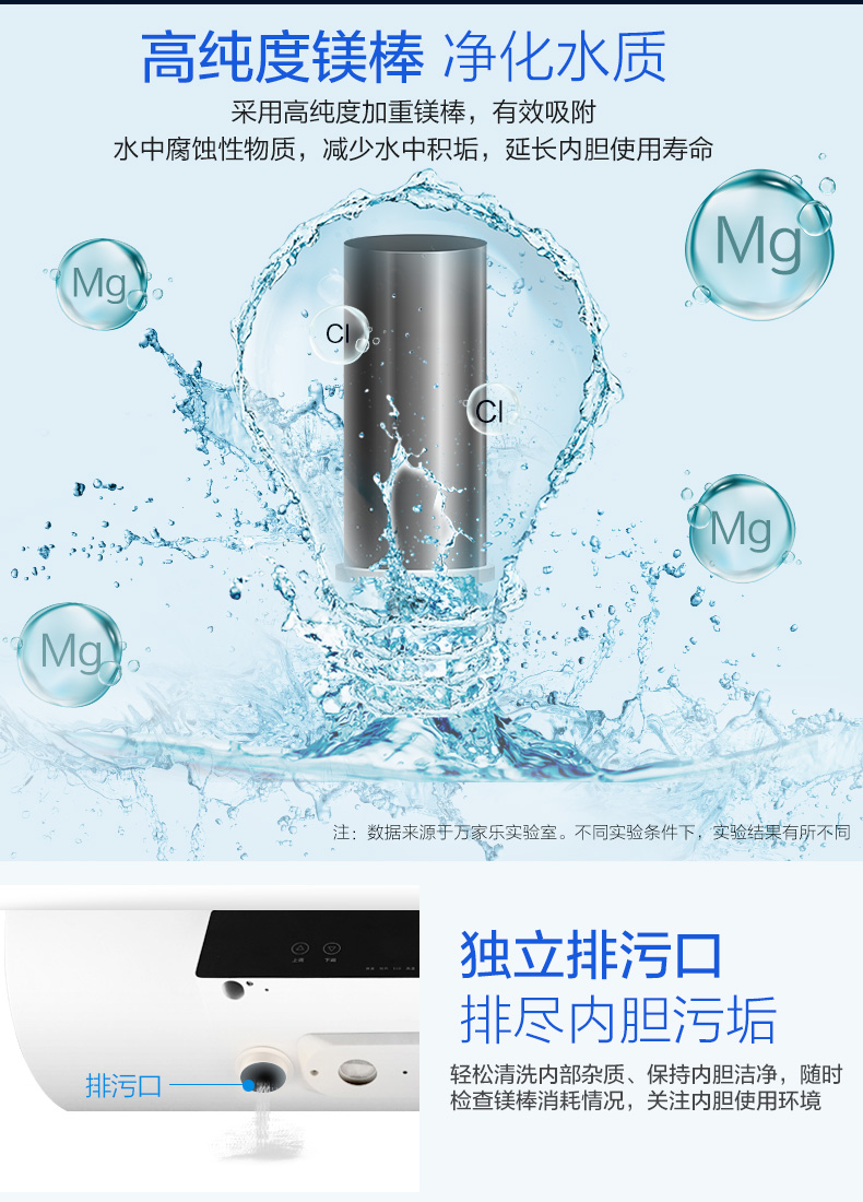 nóng lạnh ariston Máy nước nóng điện Wanjiale D80-J1 phòng tắm gia đình tốc độ nhiệt 80 lít nước tắm 60L tiết kiệm năng lượng bình nóng lạnh trực tiếp