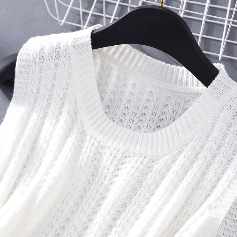 Xuân 2018 phiên bản Hàn Quốc của áo vest nữ mới tay áo len không tay tròn cổ ngắn áo len mỏng thời trang công sở hàn quốc