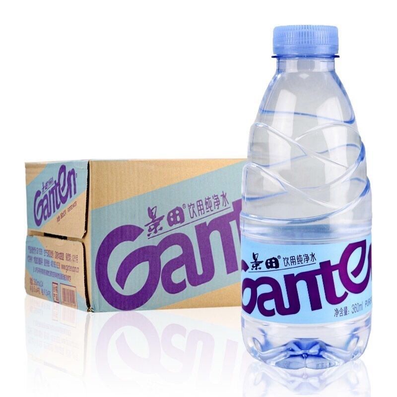 July Jingtian pure water 360ml*24 bottles of whole box of drinking water mineral water bottled water conference water Ganten