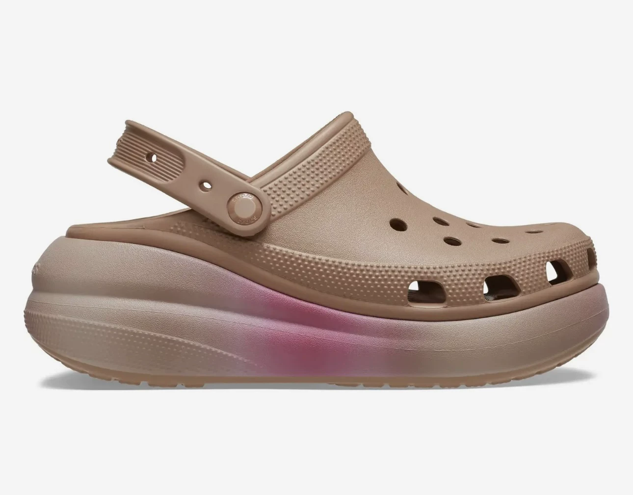 Клубнично-латте пухлые туфли с большой подошвой Hole Shoes Crocs Classic Crush clog США покупка напрямую по электронной почте