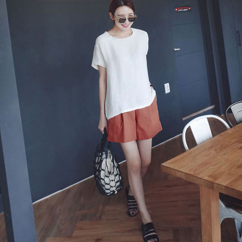 Maternity pants spring and summer 2021 new thin wide-leg shorts women's summer clothes wear loose anti-light inner pants