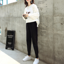 Spring and autumn winter 2021 New pregnant women winter pants tide Mother 3-9 months Wild wear small feet Harlan radish pants