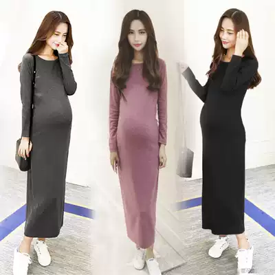 Spring and autumn dresses for pregnant women, Autumn, spring and summer, pregnant women, 3-9 months, long sleeve, loose long skirt