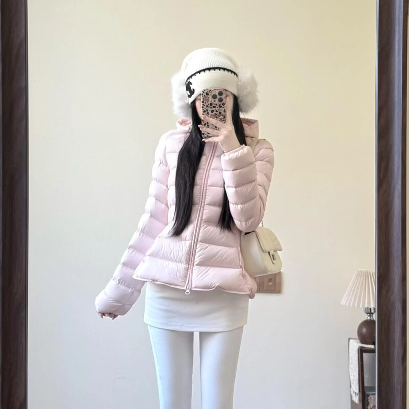Lightweight Short down Jacket for Women, Slim Fit, 2026 New Model, Pink Hooded Winter Coat for Petite Figures Lightweight Short down Jacket for Women, Slim Fit, 2026 New Model, Pink Hooded Winter Coat for Petite Figures