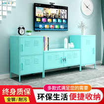 Nordic TV coffee table combination cabinet modern steel storage cabinet small house living room metal cabinet put bedside cabinet