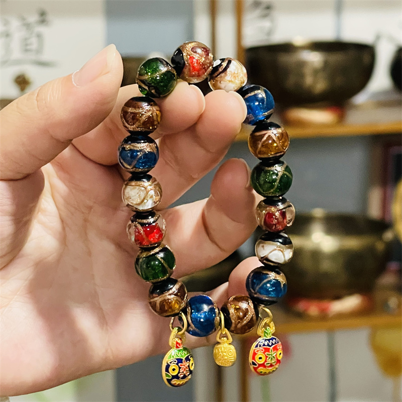 Authentic Tibetan Zaki-Style Incense Ash Glazed Bracelet with Gold-Swallowing Beast and Multi-Treasure Charms, Perfect for the Year of One's Birth, Suitable for Both Men and Women Authentic Tibetan Zaki-Style Incense Ash Glazed Bracelet with Gold-Swallowing Beast and Multi-Treasure Charms, Perfect for the Year of One's Birth, Suitable for Both Men and Women