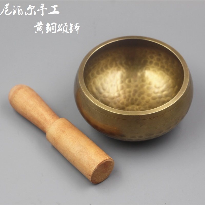 Mantra Bowl Meng Religious Nepal Handmade Pure Brass Tibet Transfer Buddha Sound Bowl Copper Chi Yoga Sound Healing Bowl 8.0cm