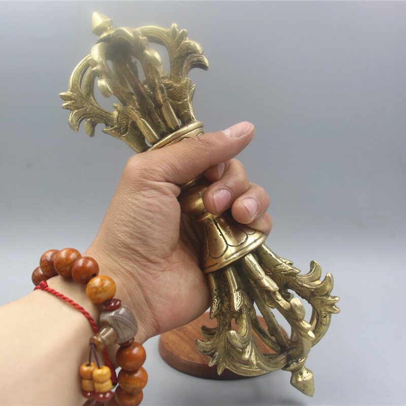 Magic Weapon Vajra Nepal Pure Brass Nine-stranded Vajra Pestle Oversized Devil Pestle Ornament Lhasa Shipment