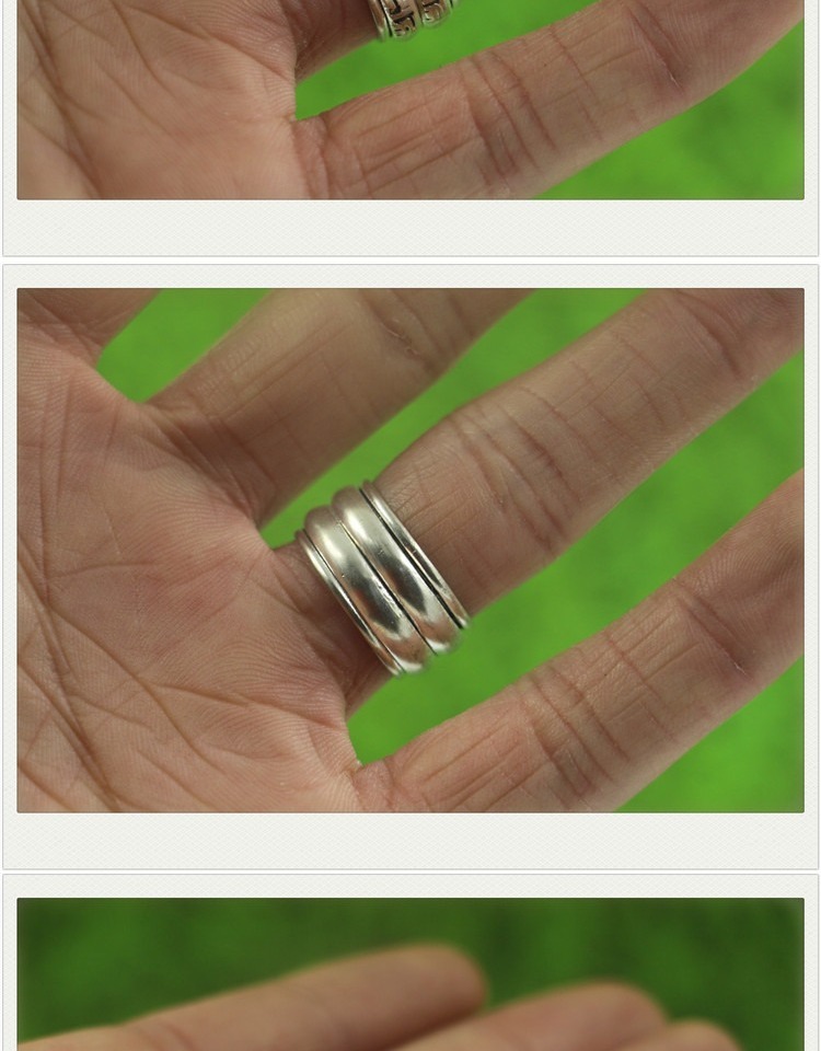 Trang sức mới Nepal Handmade Silver National Wind Sáu chữ Thần chú Nhẫn Mặt dây chuyền Mặt dây chuyền Nam và Nữ mẫu nhẫn nam đẹp 2020