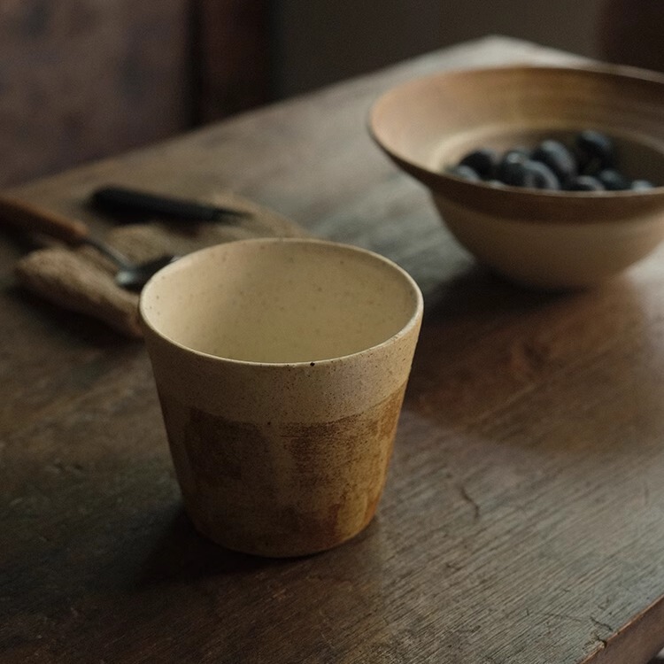 Hexia｜Yellow Glaze Coffee Cup Handmade Cup Tea Cup Handmade Pottery Coarse Pottery