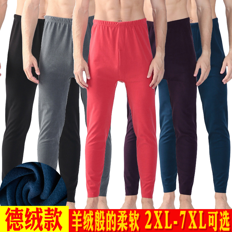 Autumn and Winter New Develloss Heat Fiber Men Warm Pants Double-sided Plus Fertilized Growth High Waist Bottle Pants