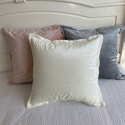 Velvet solid color cushion cover, short fleece style throw pillow bed sofa, office matching clearance order for export
