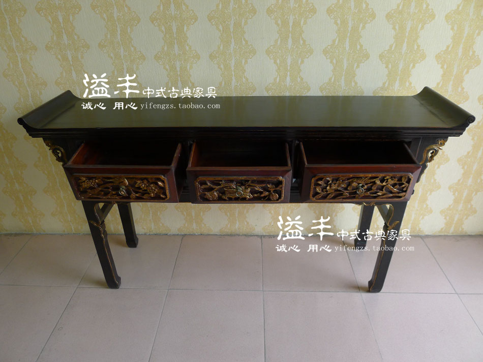 Ming và Qing triều cổ điển đồ nội thất cũ gỗ rắn ngồi xổm bàn lưu trữ cho bàn Phật cũ hoa ván gỗ khắc trường hợp trang trí hiên trường hợp - Bàn / Bàn mặt bàn gỗ