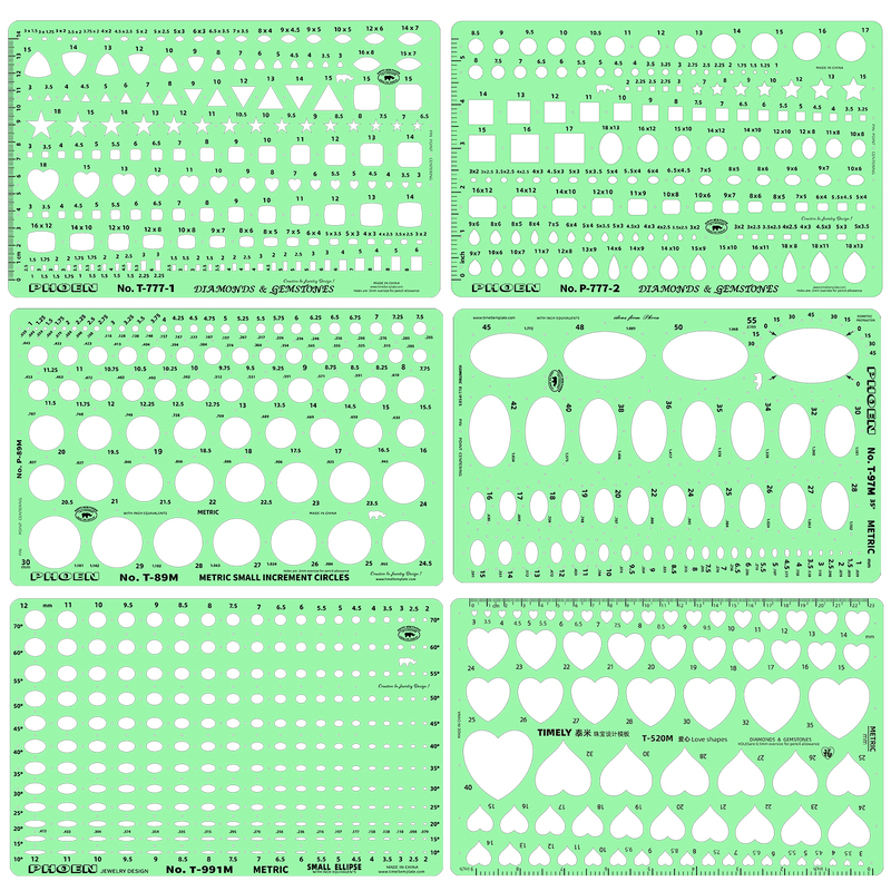 New Timely Jewelry Design Drawing Template Ruler 2-Piece Set 5-Piece Set Thin Flexible Ruler Full Set