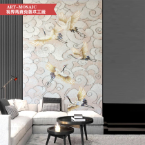 Personality light luxury mosaic fine cut painting decoration background wall tile simple modern fairy crane picture restaurant puzzle mural