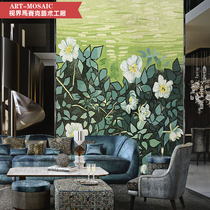 Personality Custom Mosaic Mosaic Sheen Water Fairy Flowers Art Genguan Aisle Restaurant Sofa Background Wall Sticking Mural