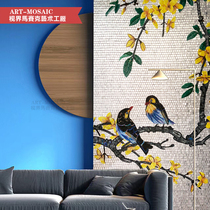Personality custom mosaic art cut painting puzzle tile background wall modern light luxury simple style bird picture