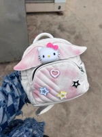 Hello Kitty, милый универсальный маленький рюкзак с ромбовидным узором