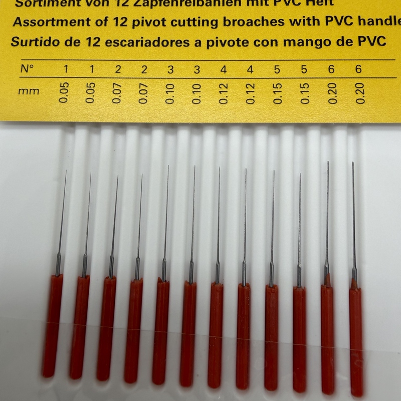 Watch Repair Tools Bergeon 3008 Needle Wrench, Set of 12 Hole Expanders, 0.05-0.2mm
