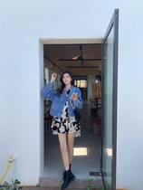 Fan Squad Soft and easy-to-wear denim jacket Loose fit Korean style fiu