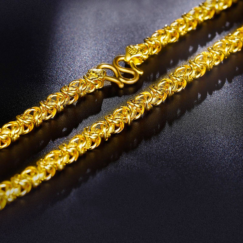 Imitation Gold Vietnamese Sand Gold Necklace Gold Chain for Men That Does Not Fade Thai Blessing Head Keel Chain for Women Imitation Gold Vietnamese Sand Gold Necklace Gold Chain for Men That Does Not Fade Thai Blessing Head Keel Chain for Women