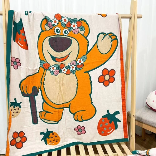 Детское дышащее летнее хлопковое марлевое одеяло, банное полотенце