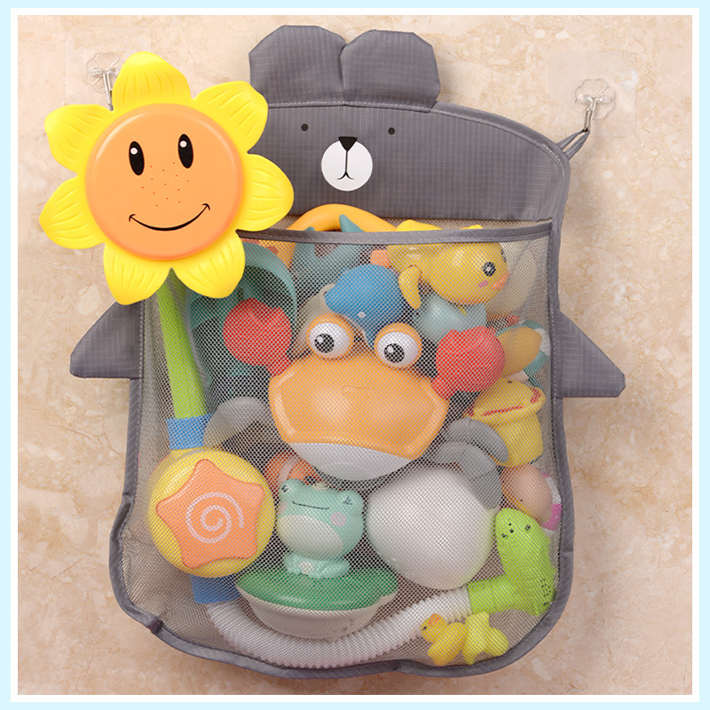 Baby bath toy storage bag net pocket children's bathroom toilet small sundries wall hanging card classification hanging bag