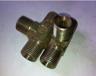 Outer wire three-way oil pipe joint Hydraulic joint Transition joint High pressure three-way joint Right angle joint
