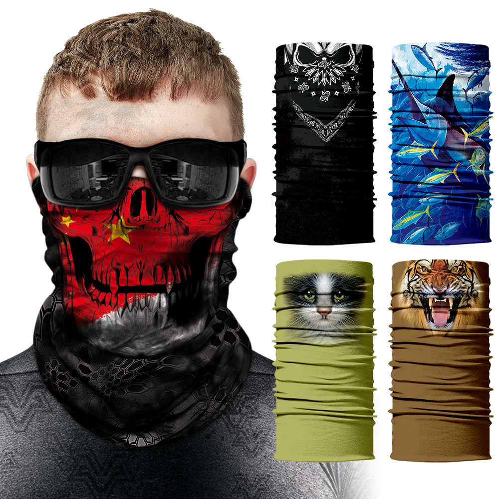 Python pattern skull running scarf men's outdoor windproof motorcycle fishing riding turban trendy scarf women's neck protector