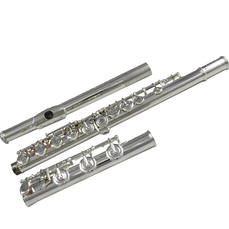 长笛纯银乐器958纯银笛头17孔开孔B尾法式按键专业通用考级