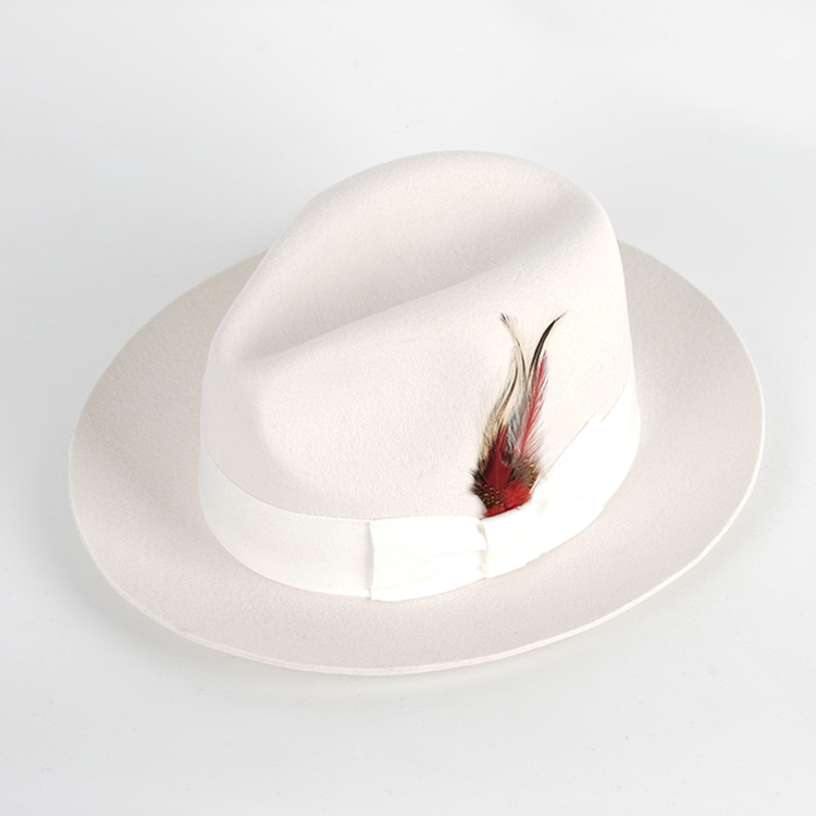 Casual Wool British Jazz Hat, Elegant Hat, Performance Hat, White Gentleman's Hat, Prop Hat, Men's Hat, Women's Hat