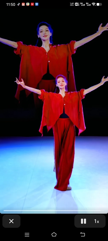 Xia Hui Modern Dance Like a Dream: Me and My Motherland Shirt Top Lightweight Performance Practice Clothing Loose Suit
