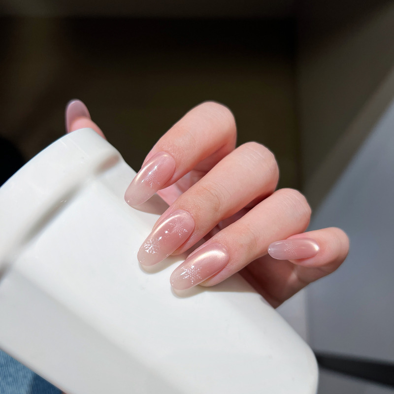 Christmas Snowflake Handmade Wearable Nails High-End Phototherapy Manicure Removable Fake Nail Stickers Elegant and Brightening