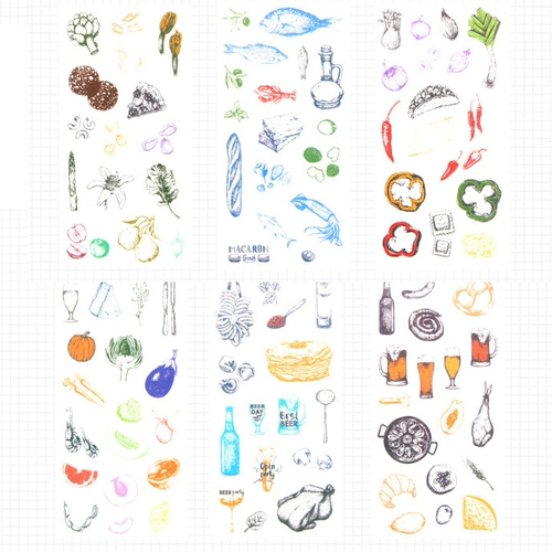 Японская наклейка, милая акварель, наклейки, Южная Корея, планировщик