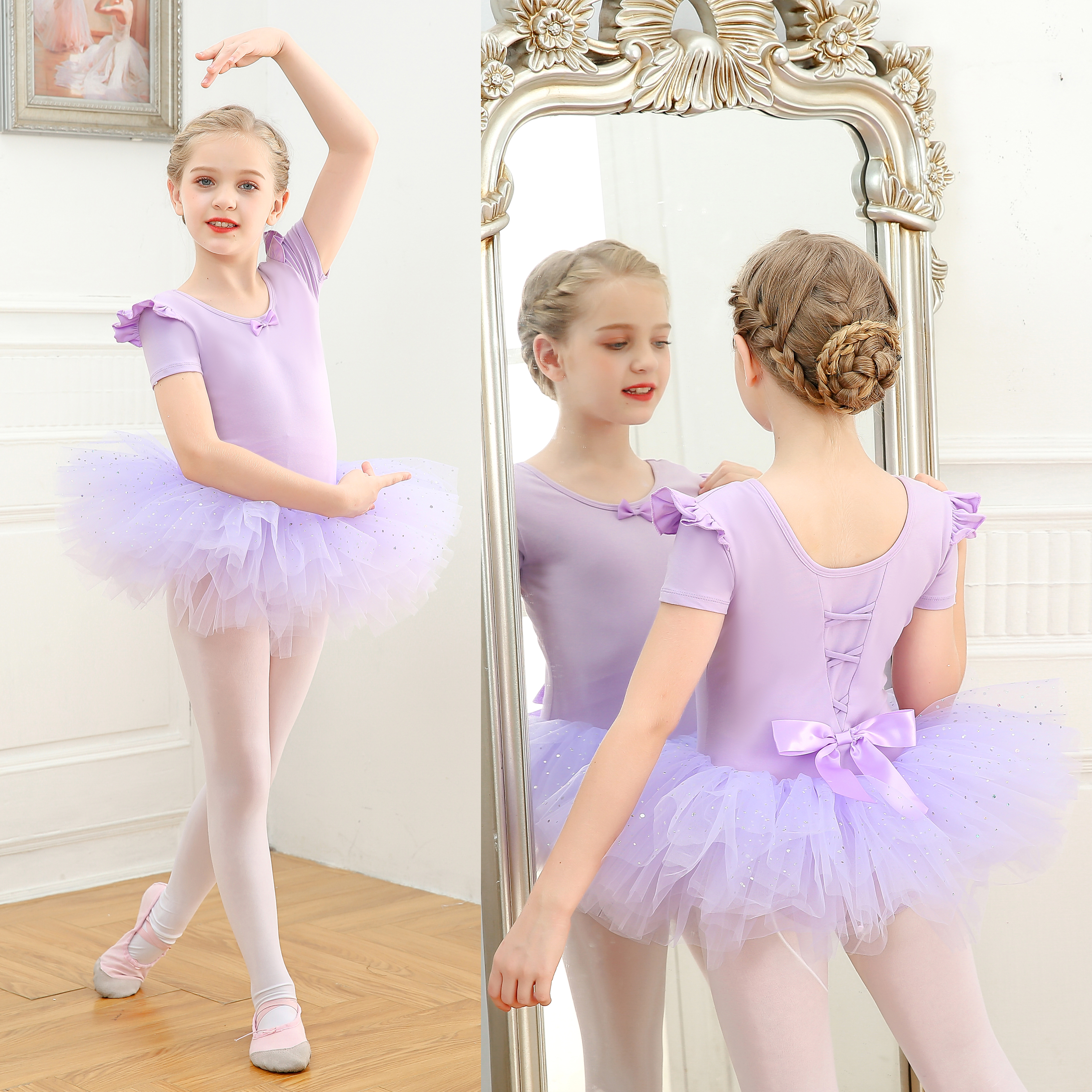 Dance Suit Children Women's Spring Summer Long Sleeves Dancing Clothes Ballet Dresses Ballet Dresses Girl China Dance to serve early childhood practice