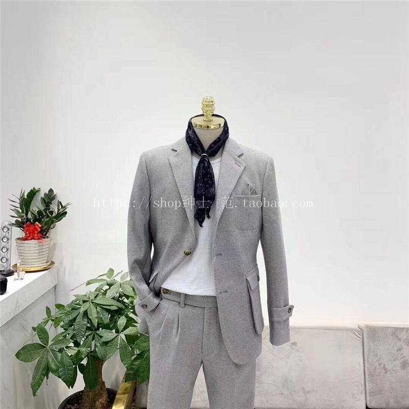 Quạt quý ông 2018 thời trang thu đông 2018 Quần bò nam công sở dày thông thường phiên bản Hàn Quốc của bộ đồ mỏng áo nam