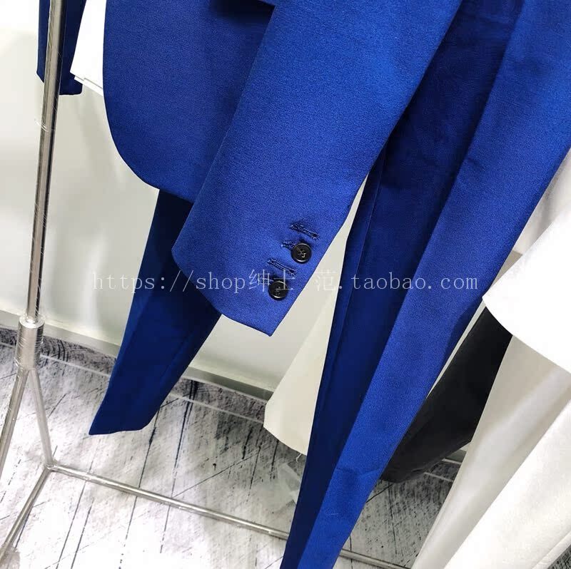 Quạt quý ông 2018 Thời trang mới Nhiều màu hoang dã Hàn Quốc Slim Men Một nút Casual Bộ đồ đơn giản quần kaki